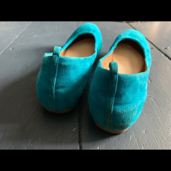 J.Crew Turquoise Suede Ballet Flats size 7.5 - Picture 2 of 4